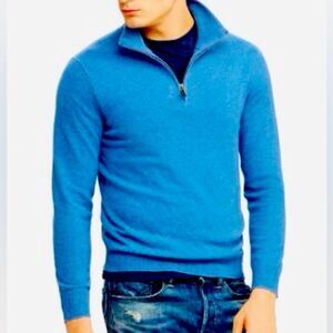 L.L.Bean Men’s Quarter Zip Blue Sweater Size S
